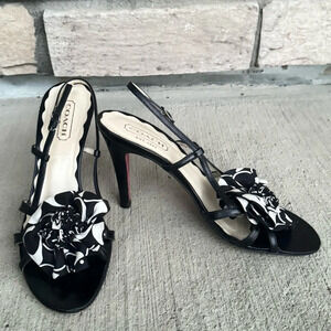 Coach Farrah Black and White Heels